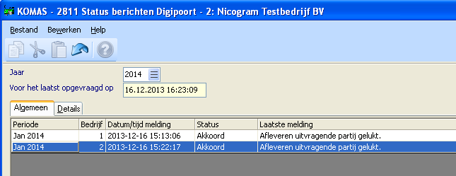 Status opvragen bij Digipoort